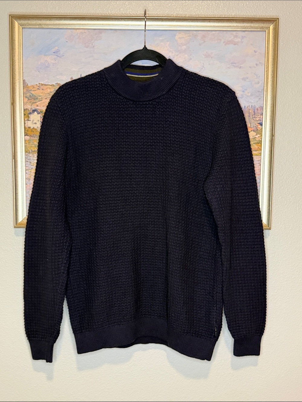 Ted Baker Oversized Navy Textured Crewneck Sweater size 2-US 6 (bin12)
